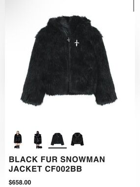 SMFK Project: Plan C Faux Fur Jacket - Black - Size 1 (Oversized)